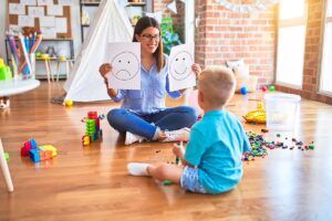 person with child exploring the seven dimensions of ABA
