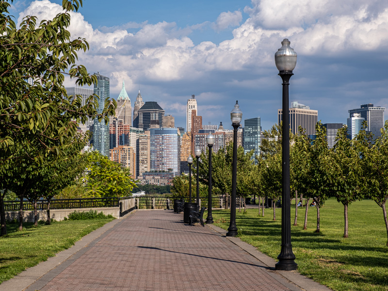 New Jersey street with lamp posts