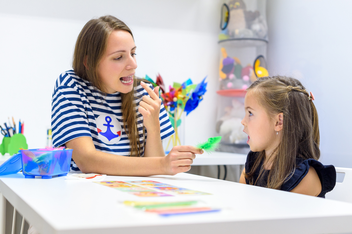 Woman and child in therapy session
